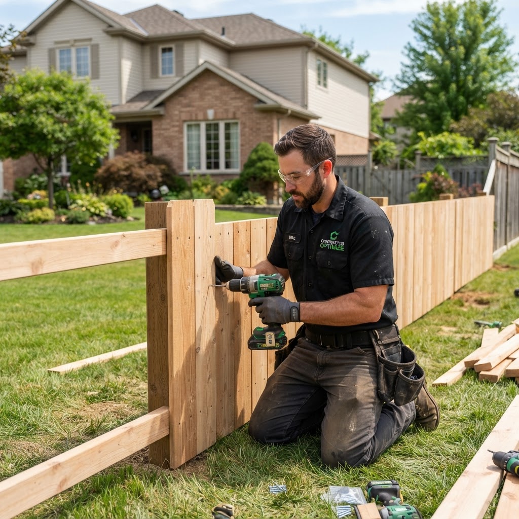 Fence installation contractor representing fence company marketing services