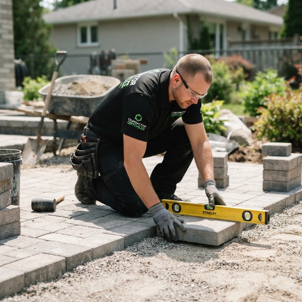 Hardscape contractor planning a paver patio project for a Washougal Washington home