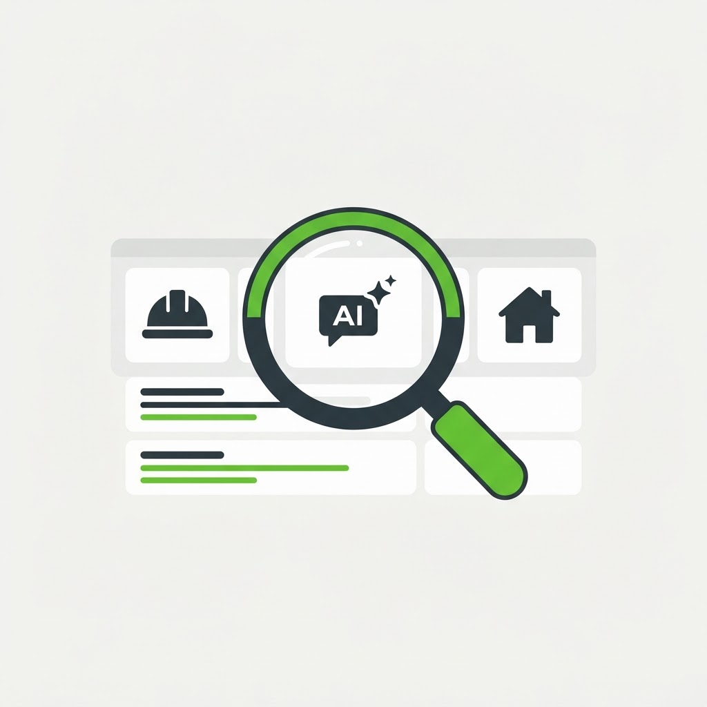 Contractor business owner reviewing local service area and search visibility strategy