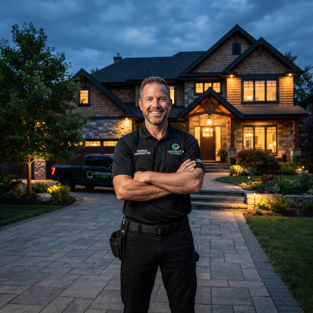 Residential contractor completing an interior home improvement project
