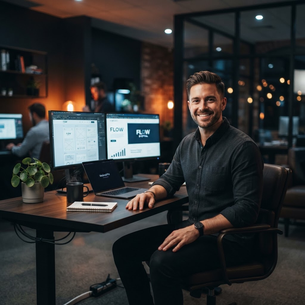 2P Marketing Agency owner at work