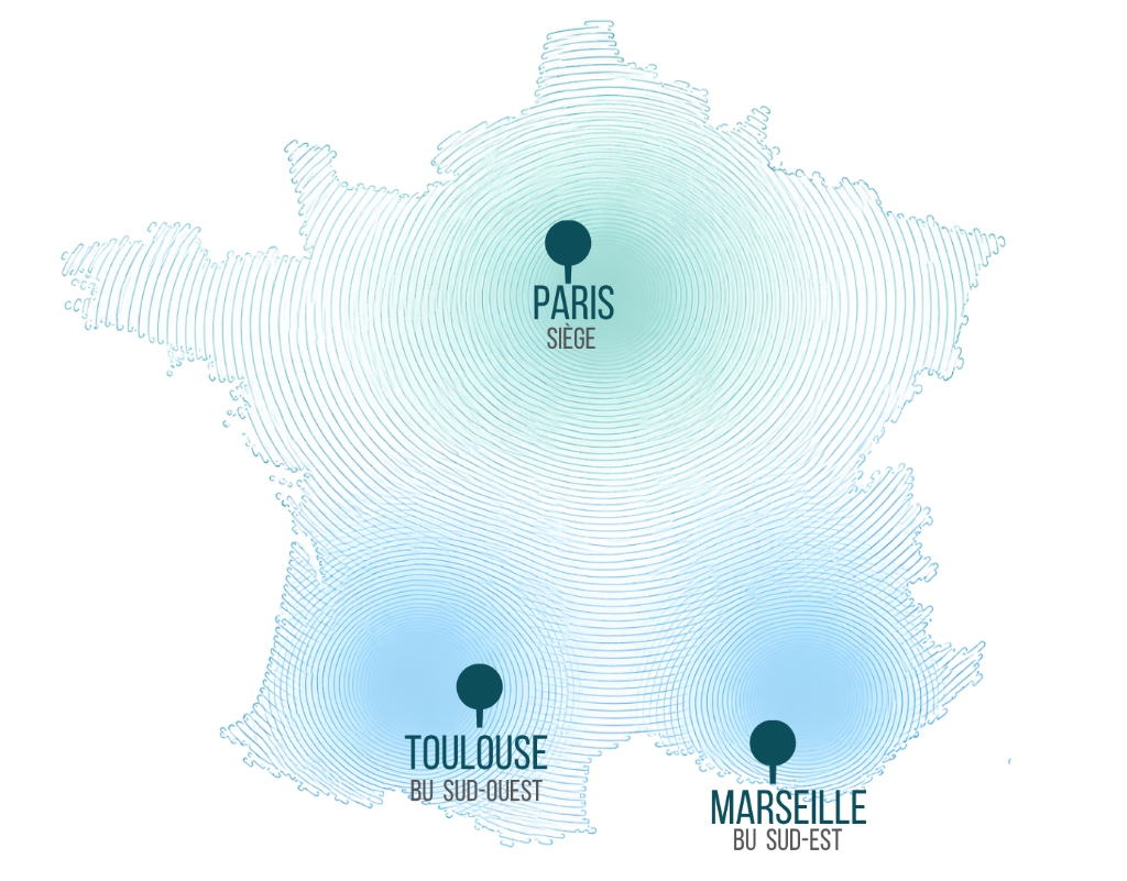 Carte France — Implantations Delpha Conseil