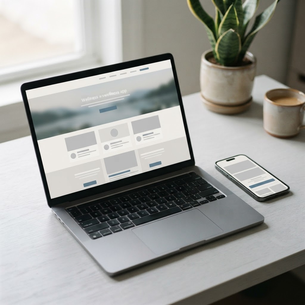 A laptop and phone showing the new Hartter Chiropractic website