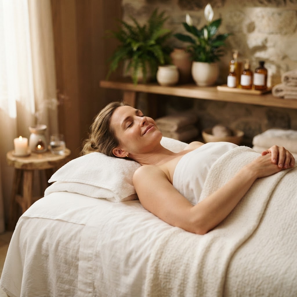 A patient resting comfortably during a treatment