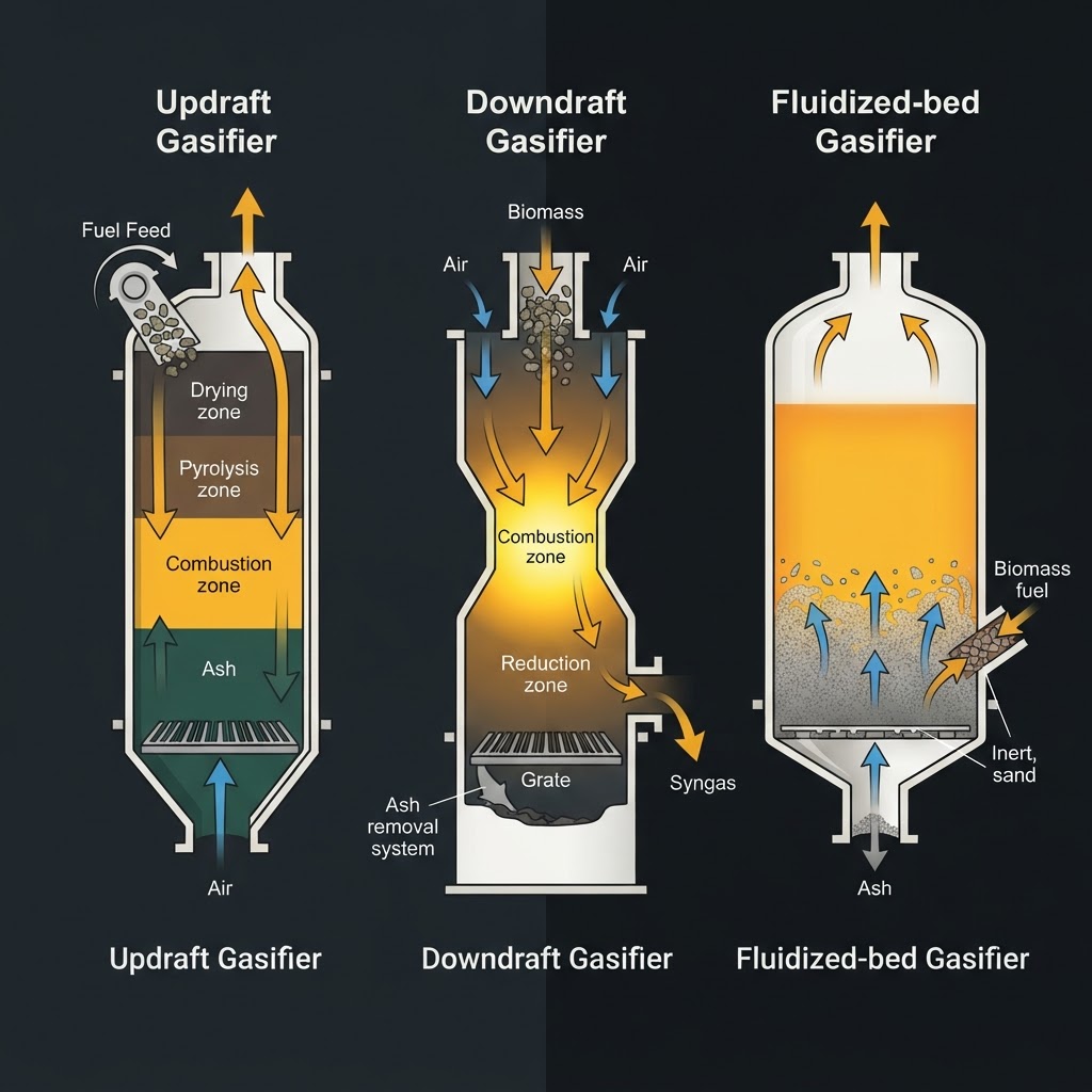 Types of Biomass Gasifiers: Matching Reactor to Feedstock