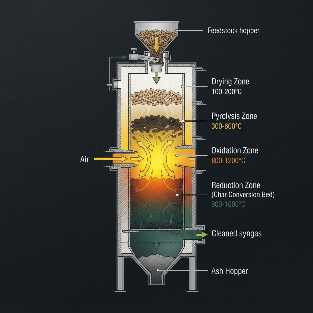 Biomass Gasification Temperature: Ranges by Zone and Reactor