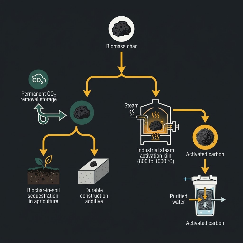 Biochar vs Activated Carbon: Same Char, Two Products
