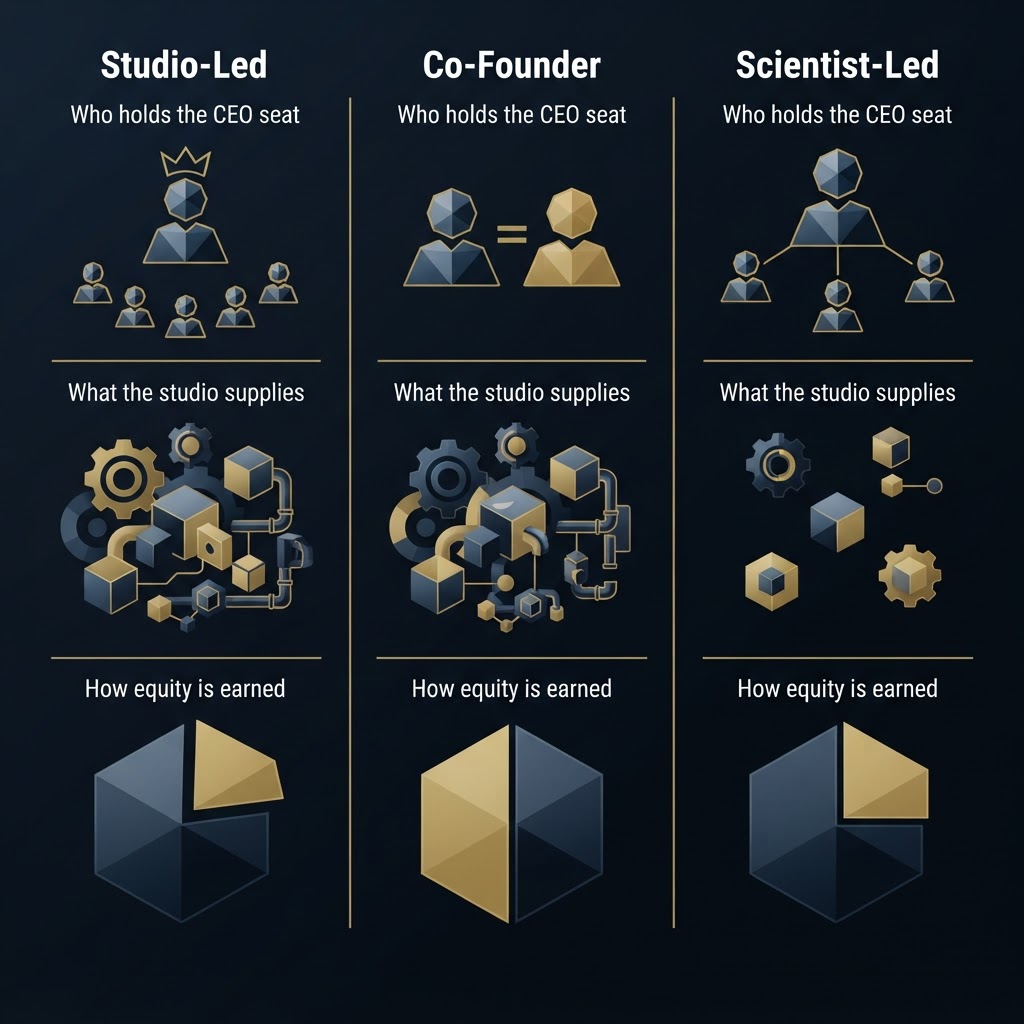 Venture Studio for Scientists: 3 Models, 1 Choice