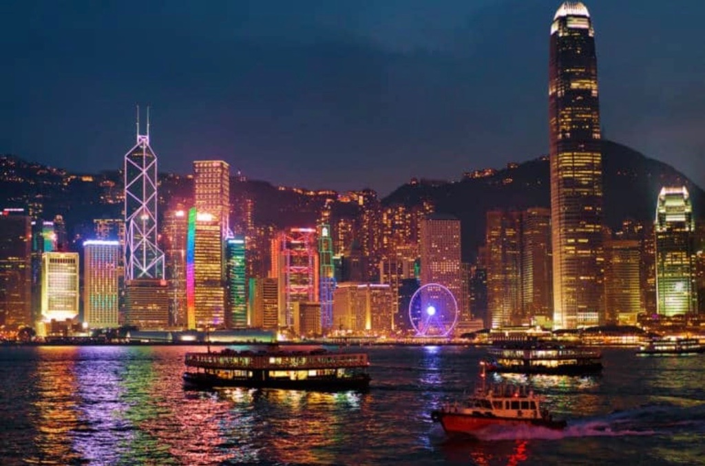 Hong Kong skyline at night