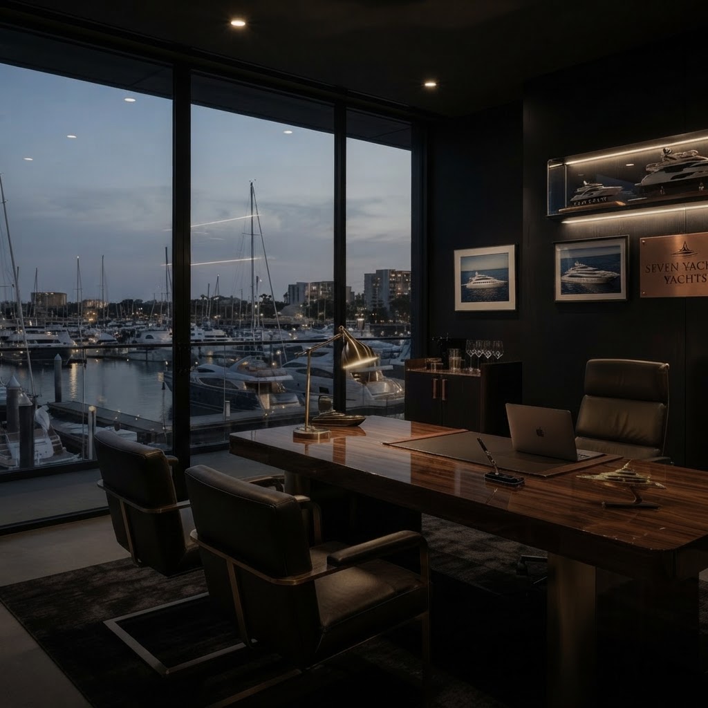 Luxury yacht sales showroom