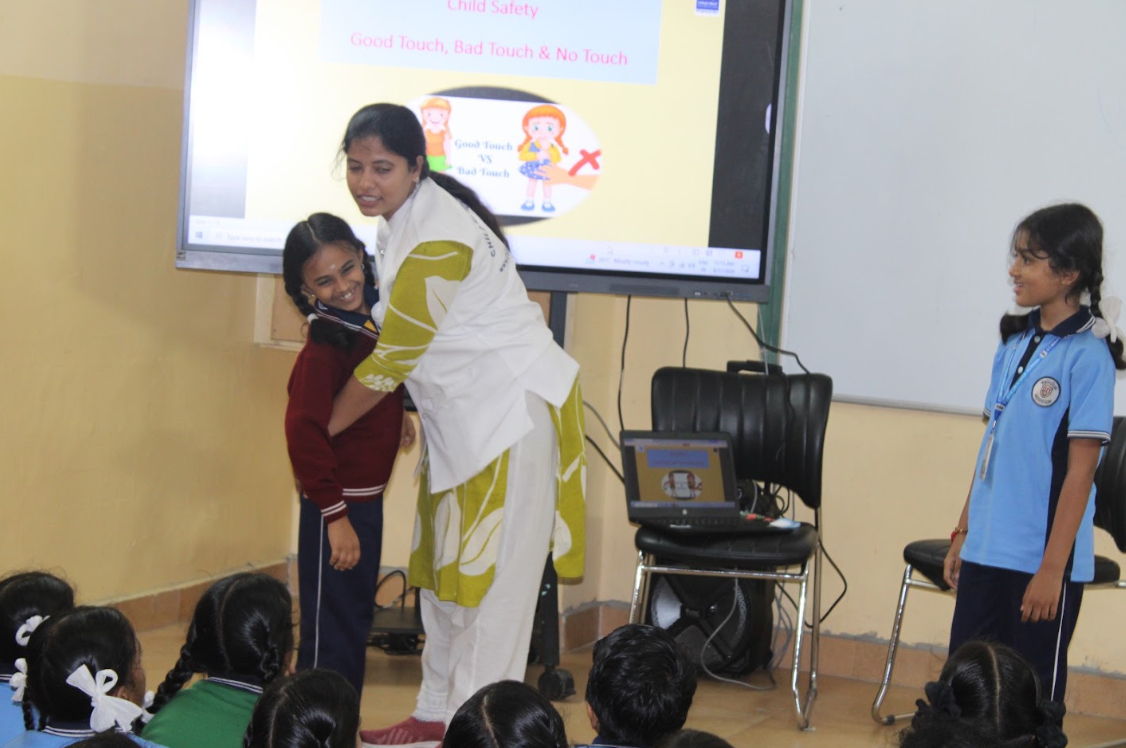 POCSO Awareness — Instructor Demonstrating Good Touch & Bad Touch