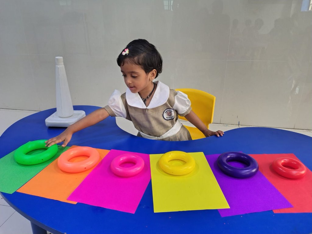 Preprimary student engaged in play-based learning