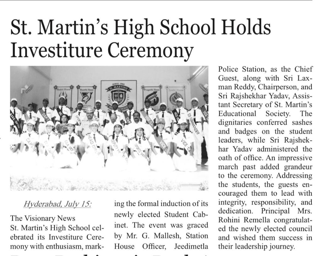 Visionary News — Investiture Ceremony