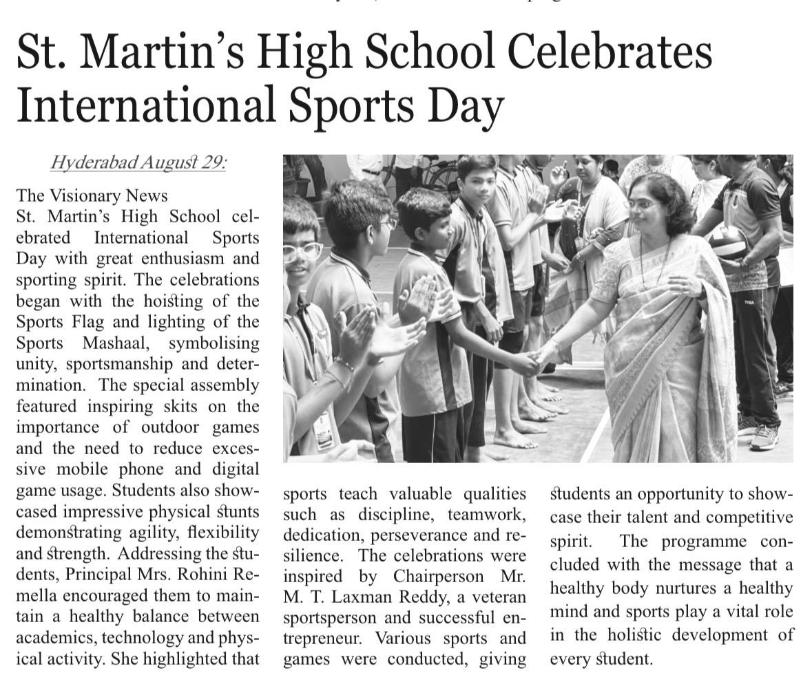 Visionary News — St. Martin's High School Celebrates International Sports Day