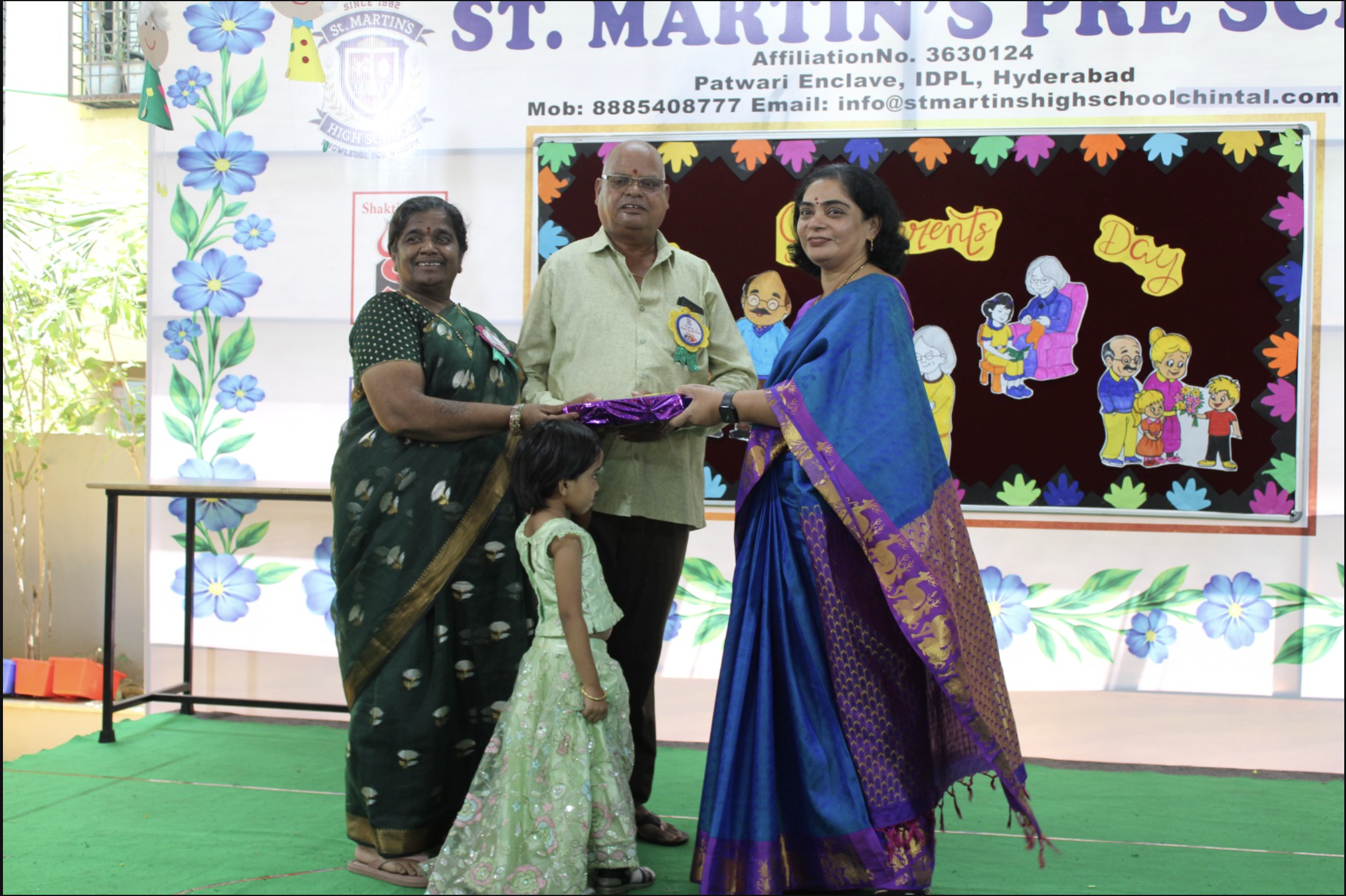 Grand Parents Day — Gift Presentation to a Grandparent on Stage