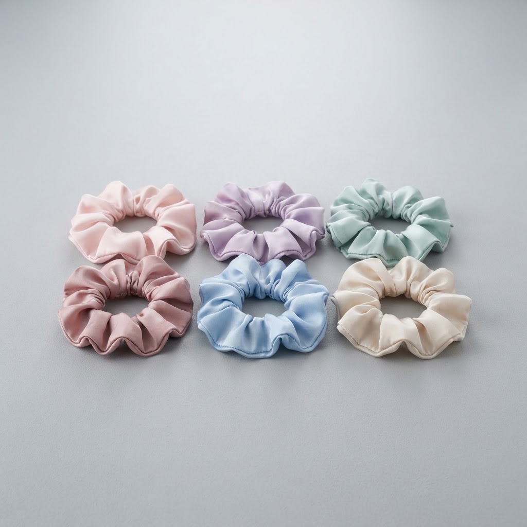 Silk-Like Hair Scrunchie Set (5 Pack)