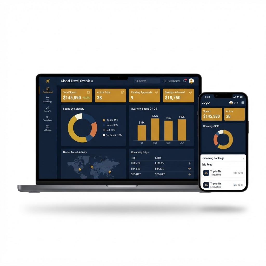 Dashboard de gestão de viagens corporativas