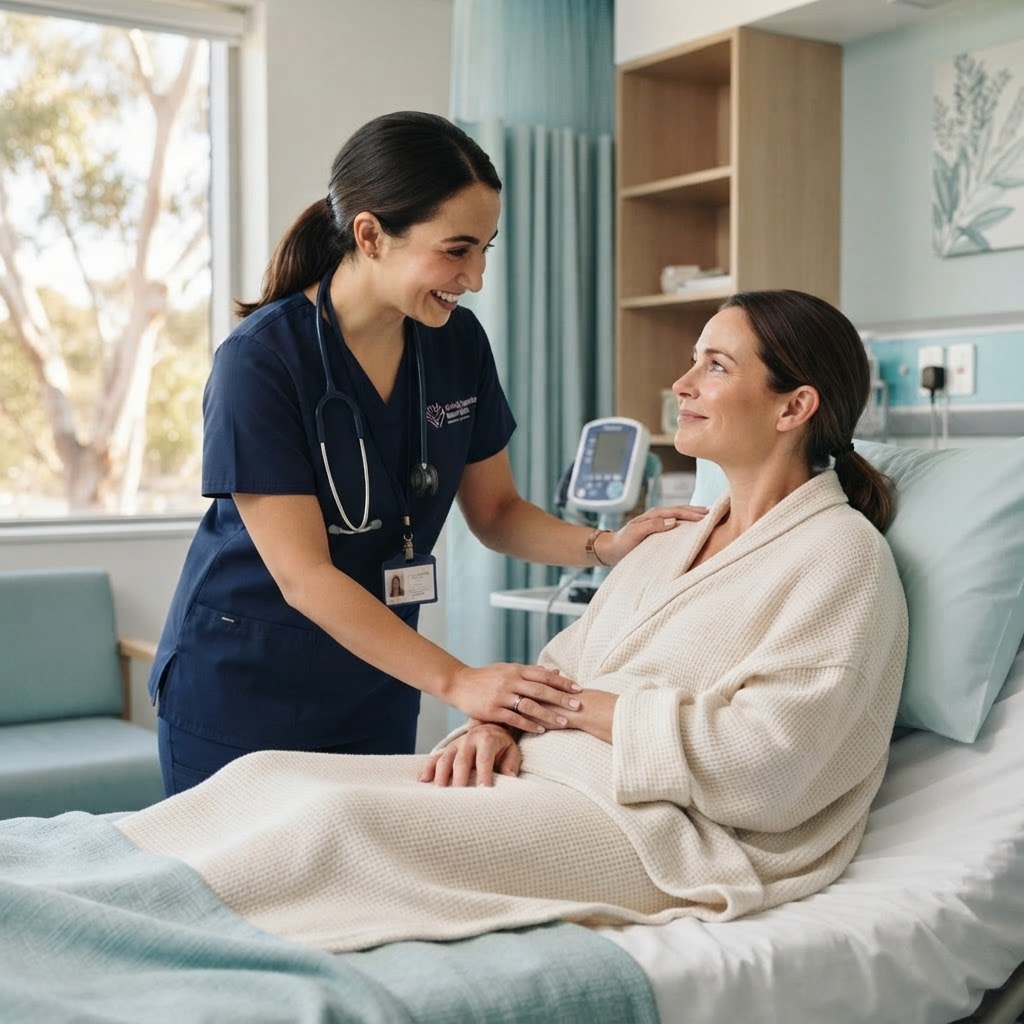 Healthcare professional supporting a patient