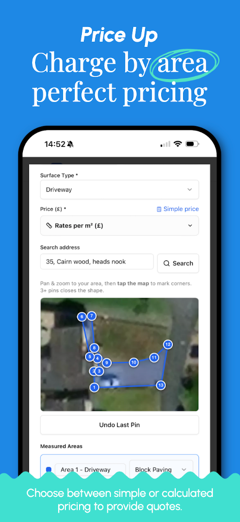 Charge by area — perfect pricing