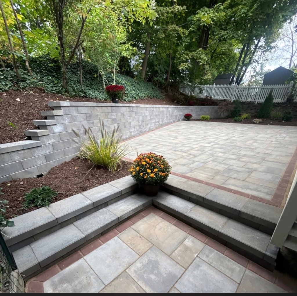 Backyard Patio & Retaining Wall — after
