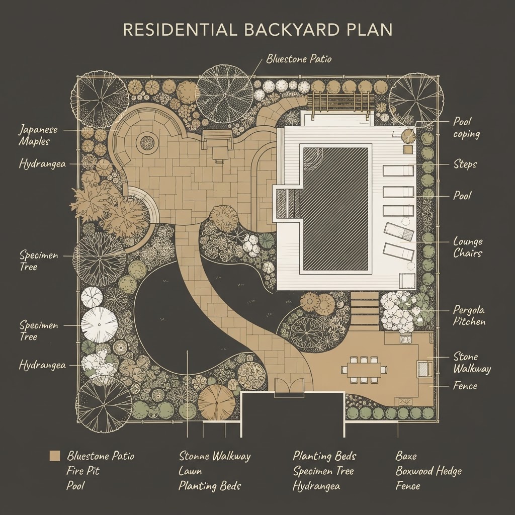 2D landscape design plan