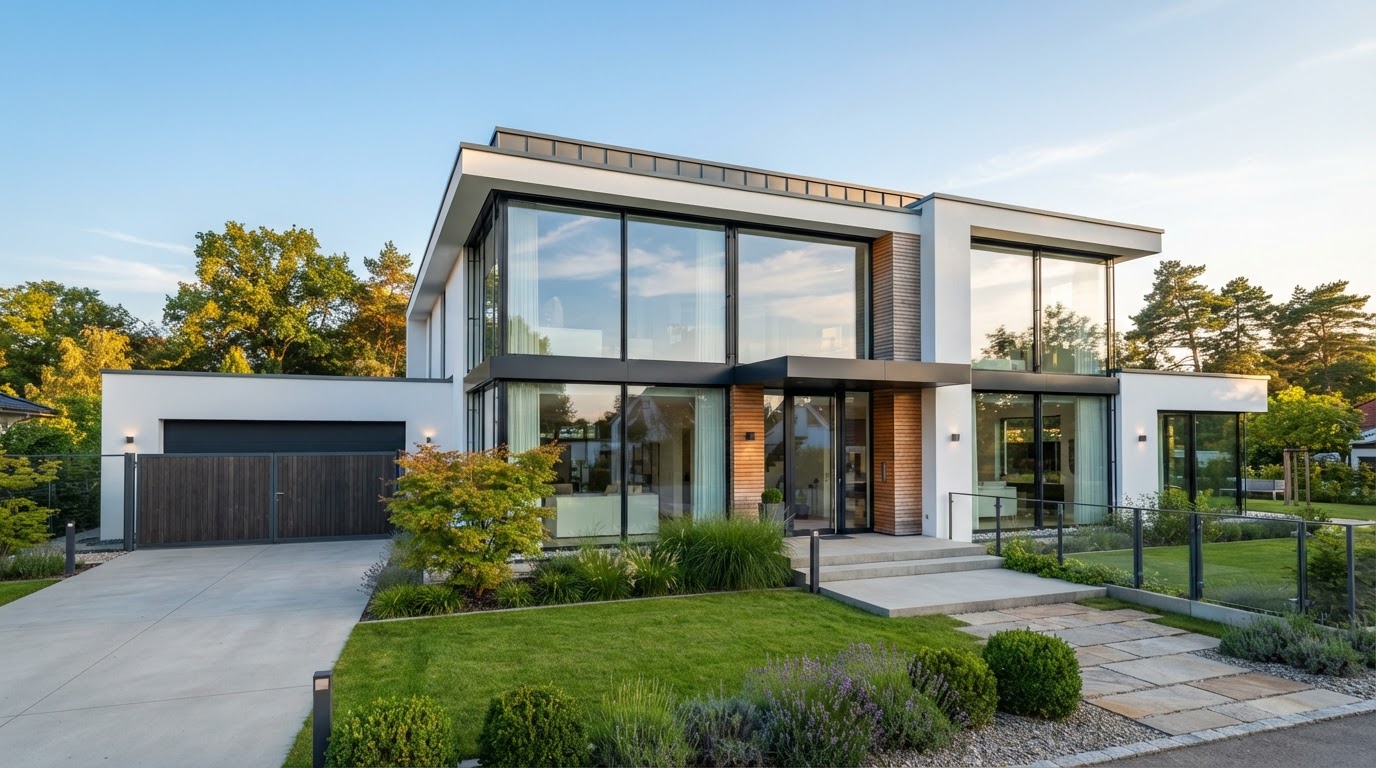 Modernes Einfamilienhaus mit bodentiefen Fenstern in Langenfeld