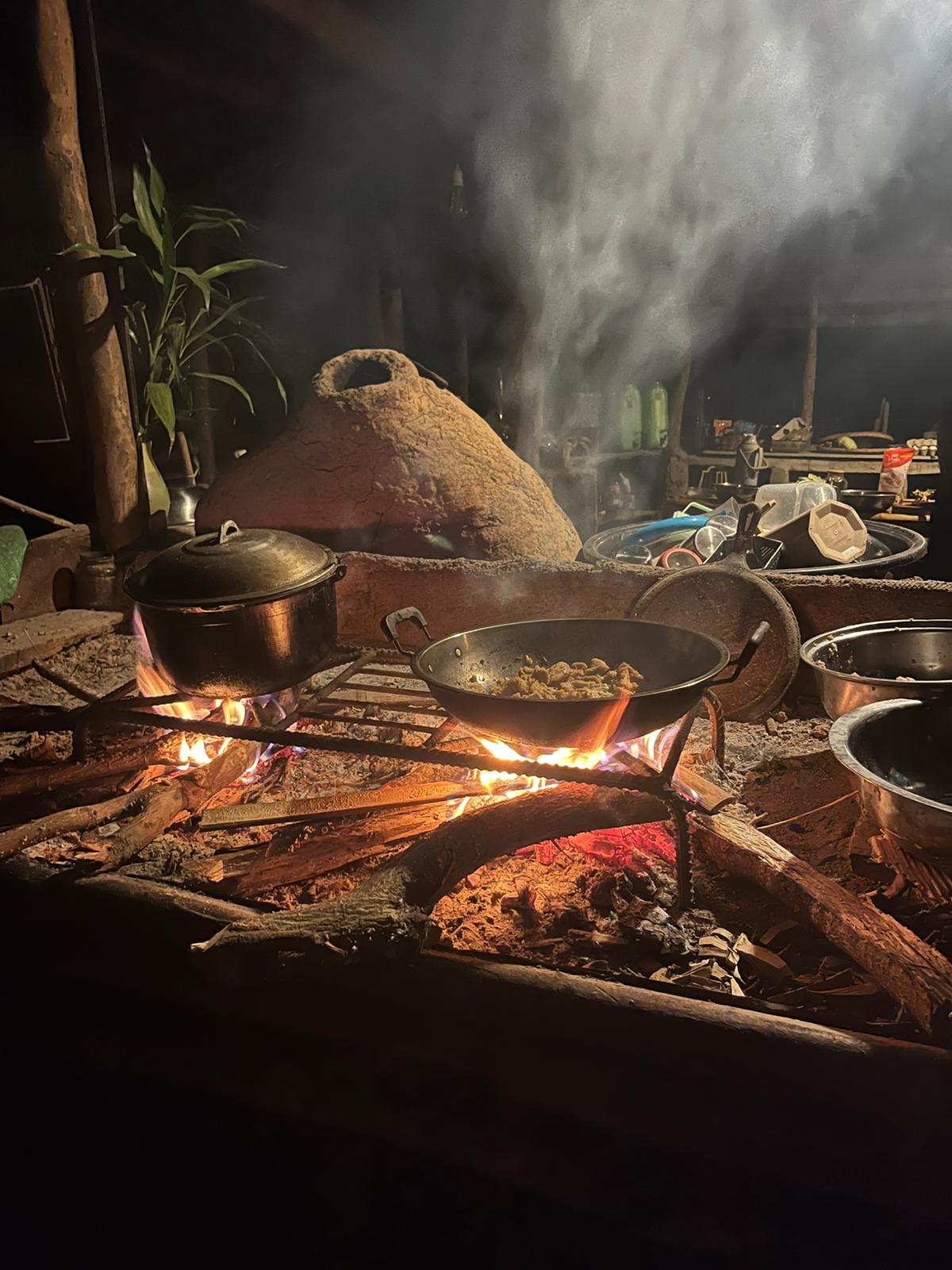 Cooking with coconut and fire