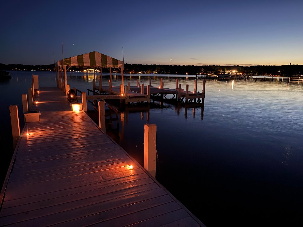 Boat slip dock lighting and electrical work on Lake Geneva, WI