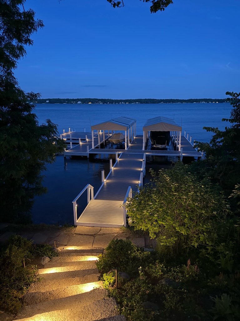 Illuminated pathway and dock step lighting near Williams Bay, WI