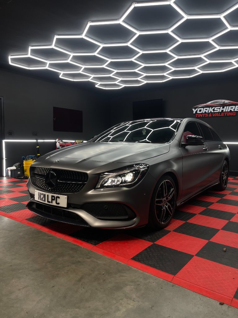 Mercedes CLA Shooting Brake colour change wrap in Oracal 970M Matte Graphite Grey by TayJay Wraps