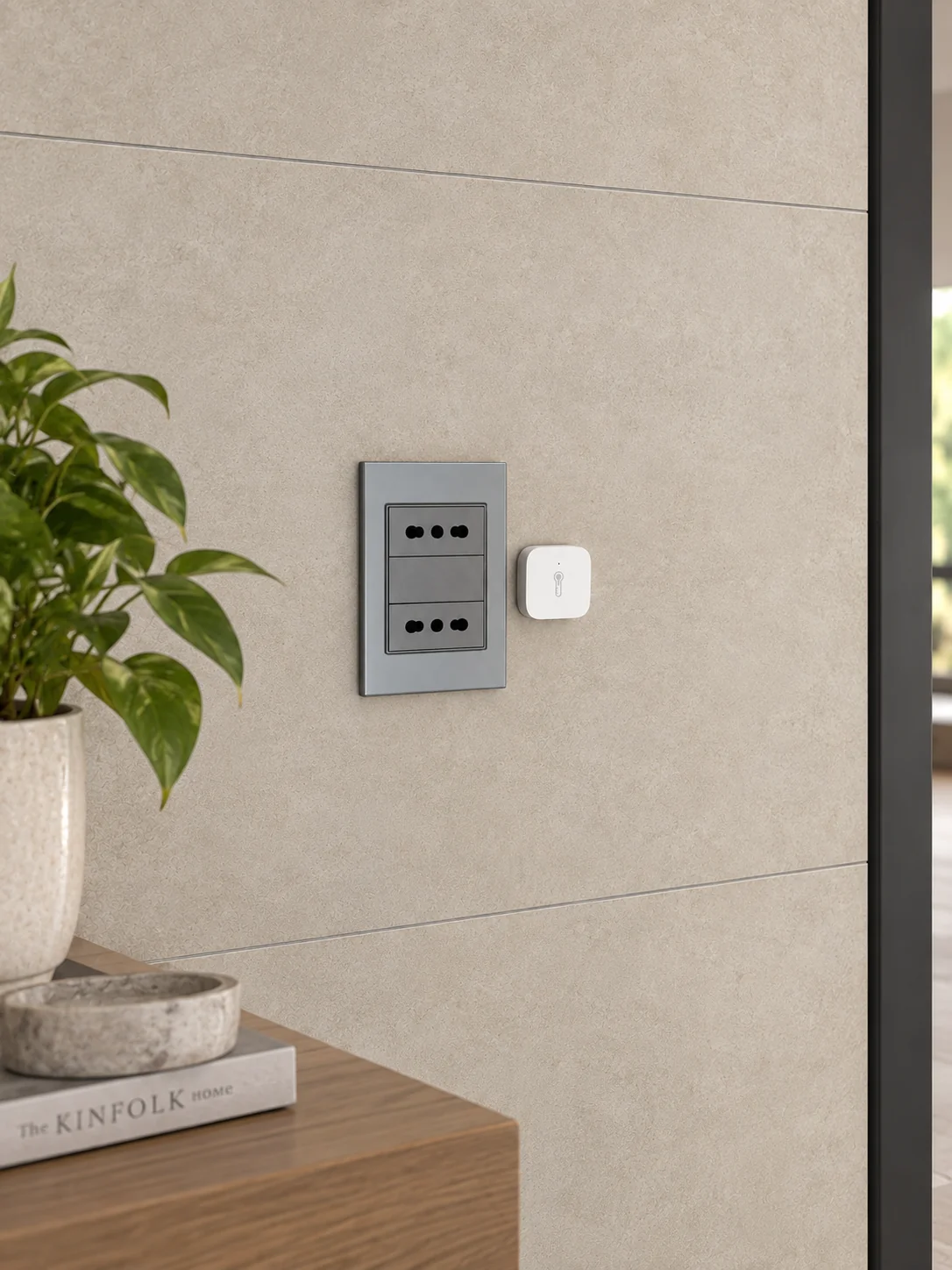 Casa San Carlos de Apoquindo — **Control de temperatura y humedad** — Instalamos sensores que permiten a nuestro cliente monitorear temperatura y humedad, manteniendo un ambiente más confortable en su hogar.