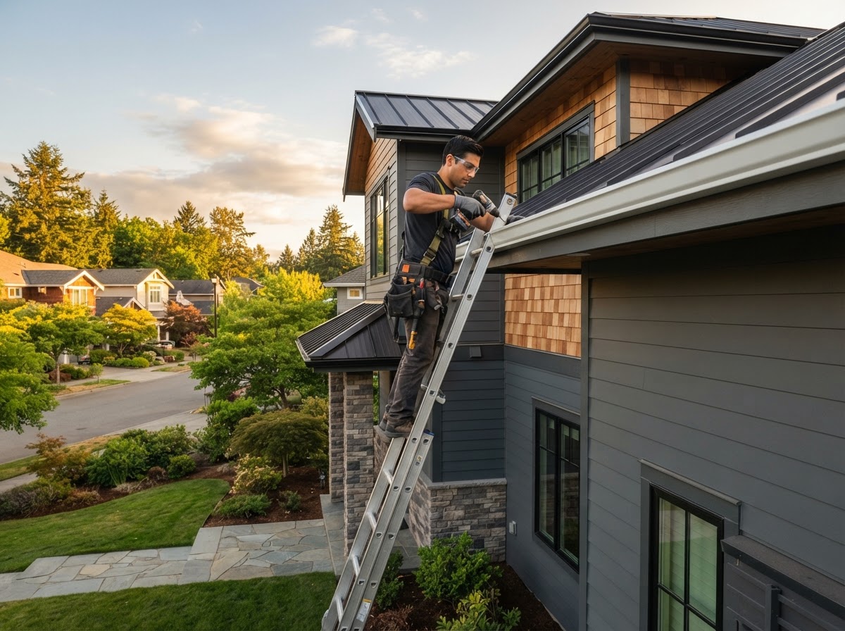 Seamless gutter installation