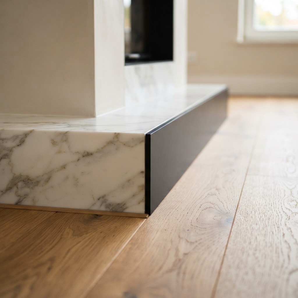 Detalle de materiales premium en reforma de lujo en Murcia