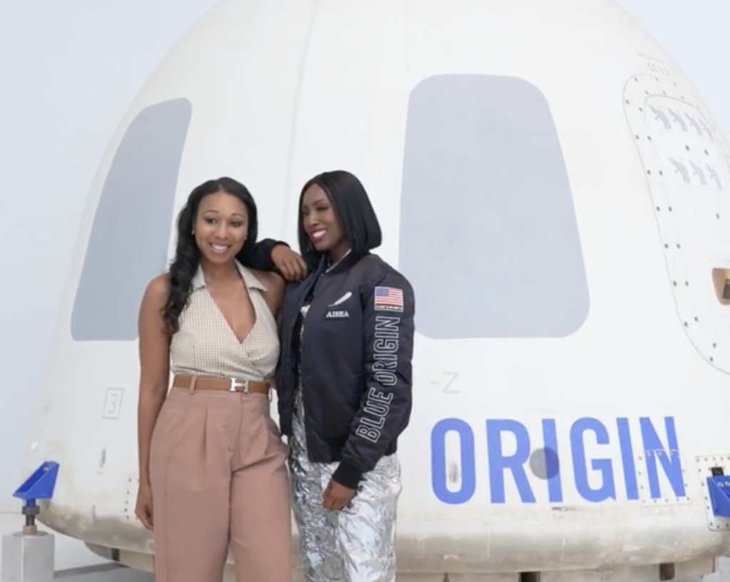 Angelique Michelle with Aisha Bowe at Blue Origin