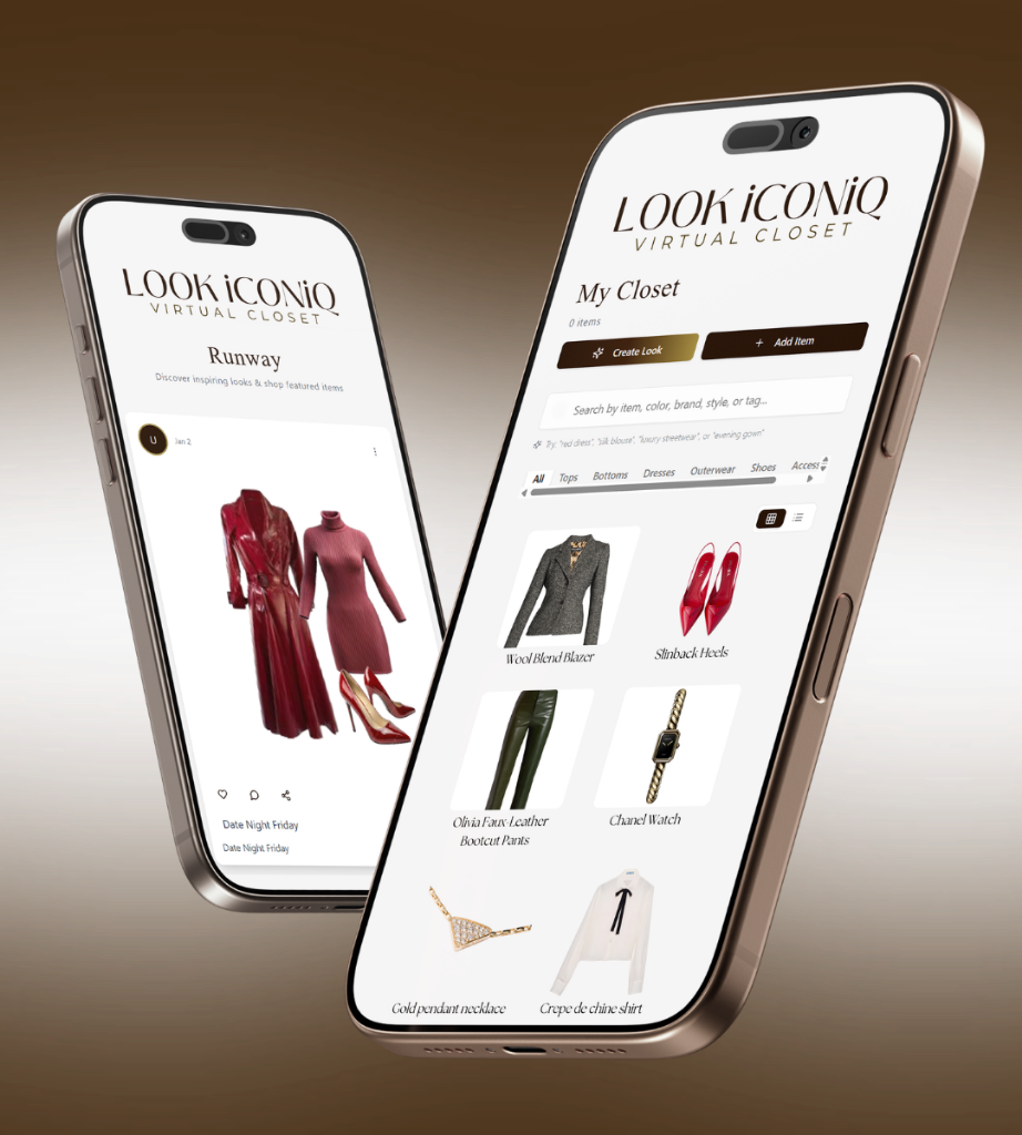 Look iCONiQ Virtual Closet app on mobile devices