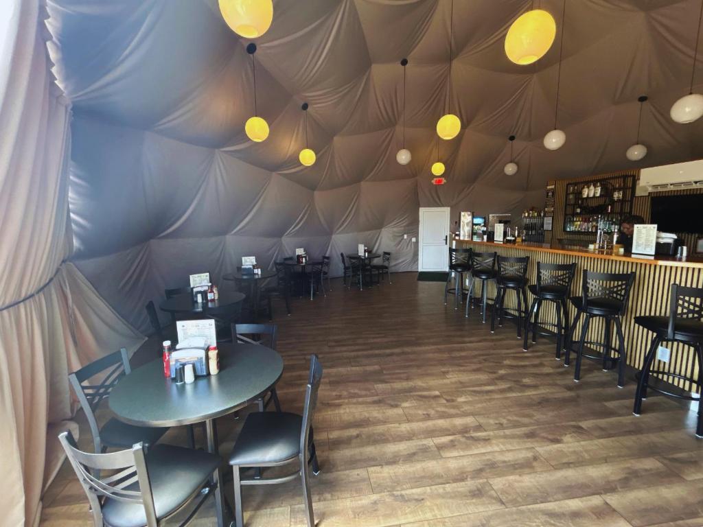 Dining area inside the Entertainment Dome