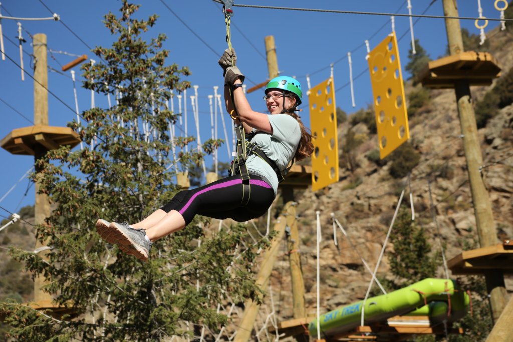 Zip-lining adventure in the Colorado mountains