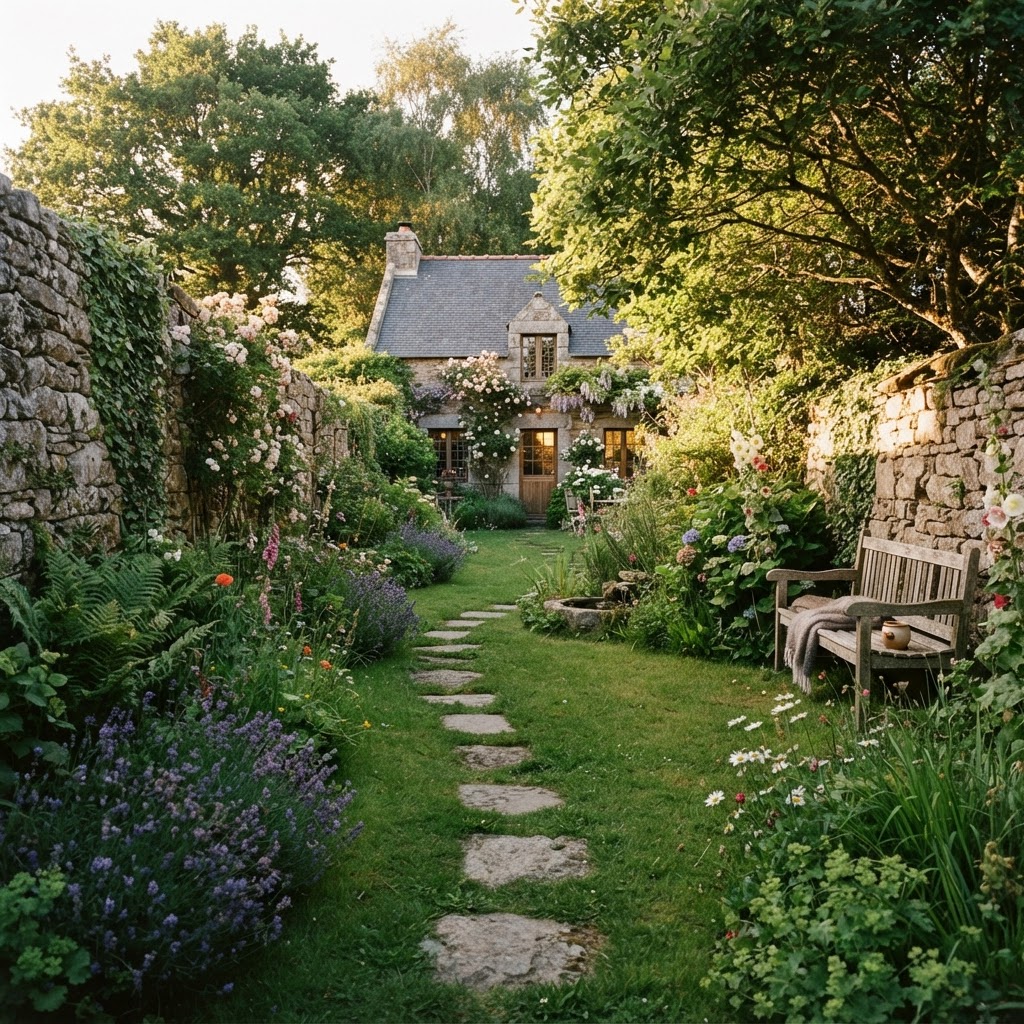 Jardin clos, exposition ouest