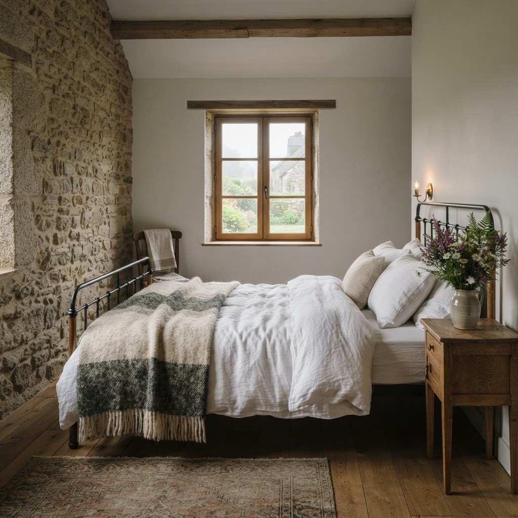 Chambre en lin blanc