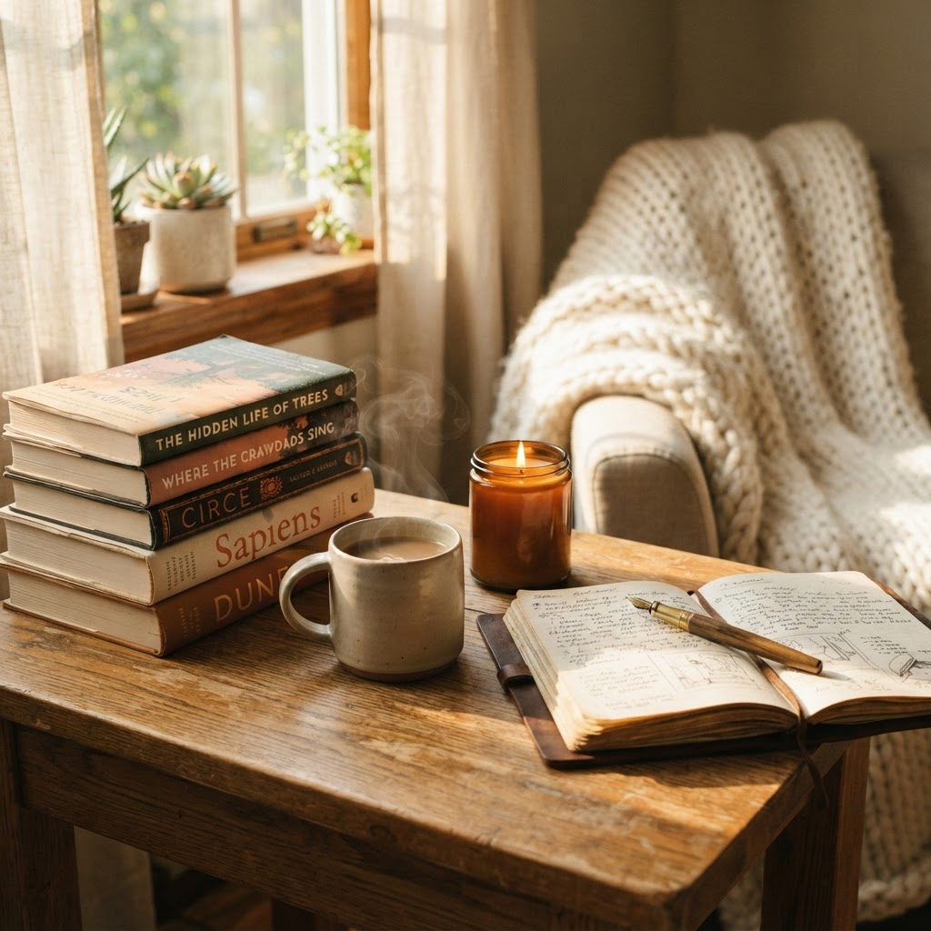 A cozy reading nook