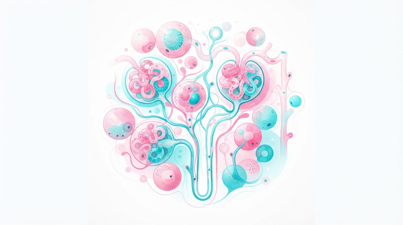 Ilustración abstracta de estructura renal