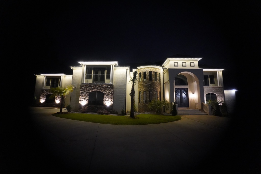 Home with warm white accent LED lighting