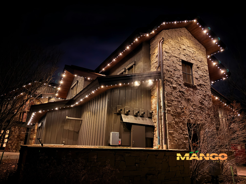 Home with warm yellow accent LED lighting