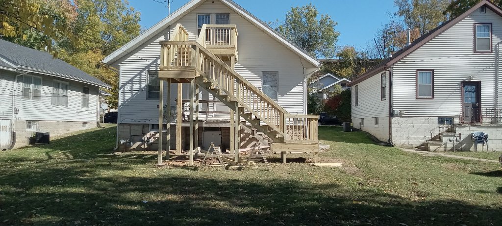 Deck with White Railing - Bloomington, IN