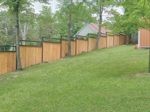 Wood & Metal Hybrid Privacy Fence - Bloomington, IN