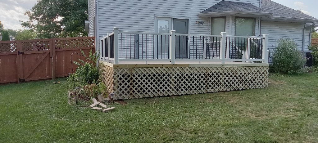 Deck with White Railing - Bloomington, IN