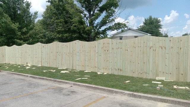 Cedar Fence with Metal Top Rail - Bloomington, IN