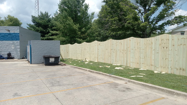 Cedar Fence with Metal Top Rail - Bloomington, IN