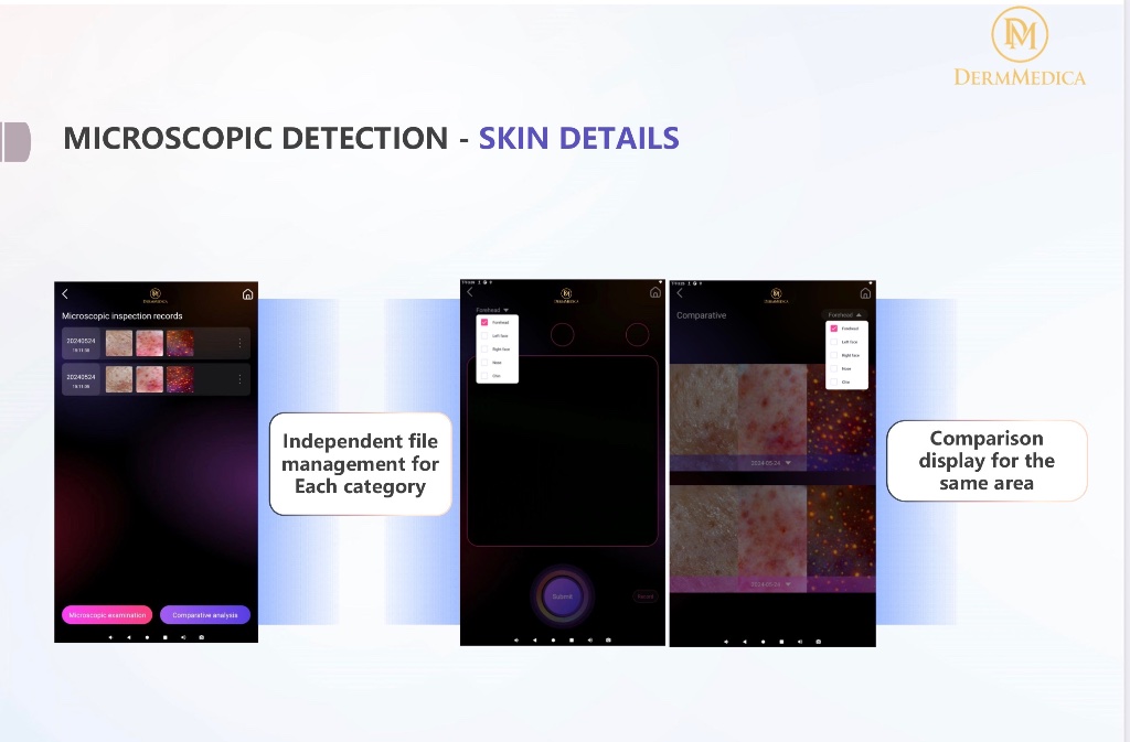 Microscopic detection mobile app interface