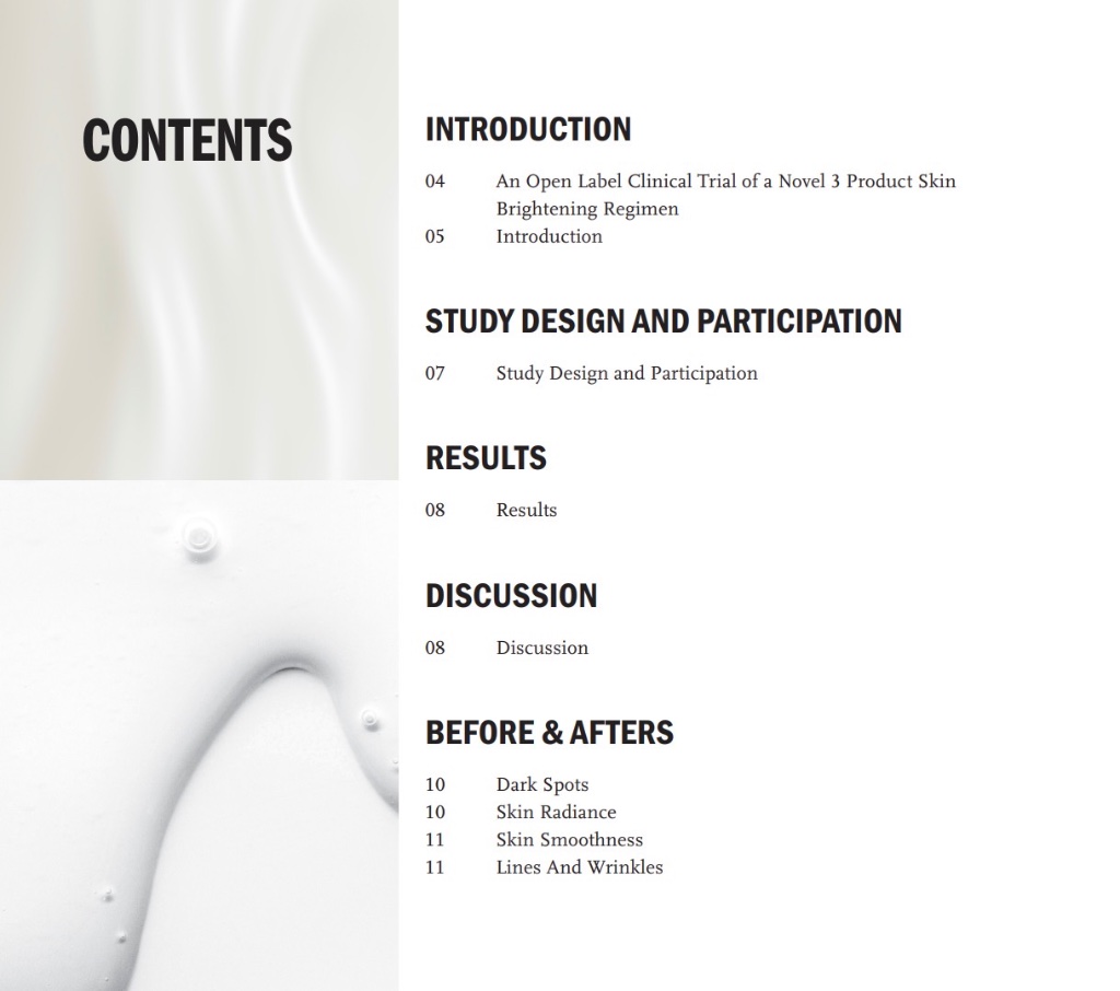 Clinical study contents — Skin Brightening System
